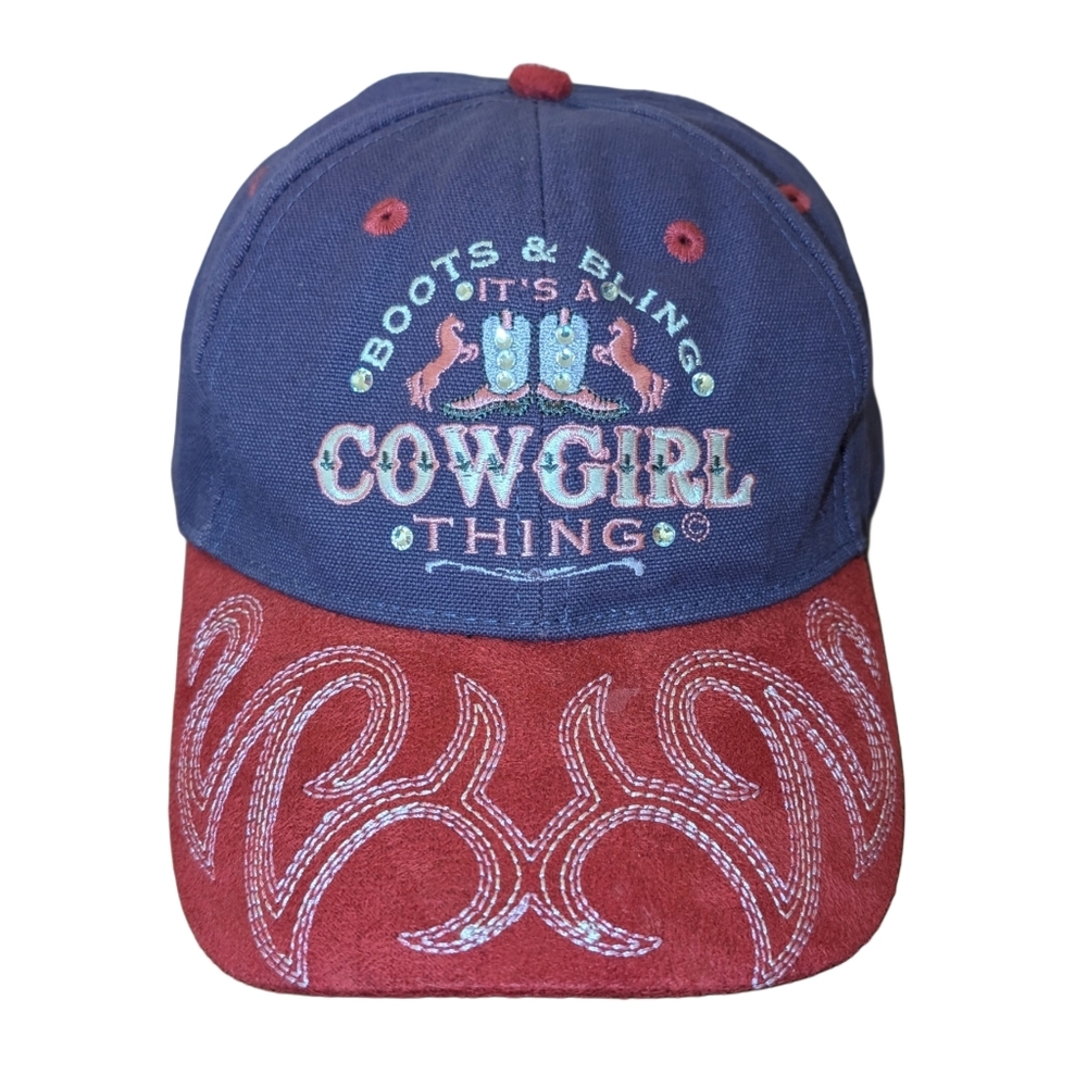 ๐ 3/$15 - "Boots & Bling" Cowgirl Women's Baseball Cap - Picture 1 of 7